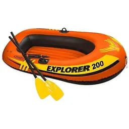 Надувний човен Intex EXPLORER 200 58331 (вініл, до 95 кг), весла, руч. насос, рем. комплект