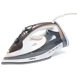 Утюг Holmer HIC-2638, White, 2600 Вт, керамика, паровой удар 130 г/мин, постоянная подача пара 40 г/мин, вертикальное отпаривание, очистка от накипи