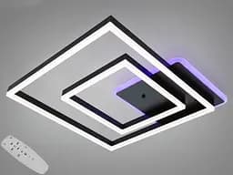 Стельова LED-люстра Diasha 2550BK LED 3color dimmer - чорна, 84 Вт, 55x55 см