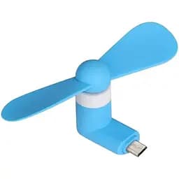 Вентилятор мобильный MicroUSB синий