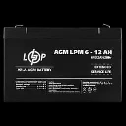 Акумулятор AGM LogicPower LPM 6 V - 12 Ah (LP4159) - мініатюра 4