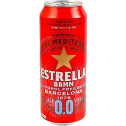 Пиво Estrella Damm Alcohol Free світле безалкогольне з/б 0.5л