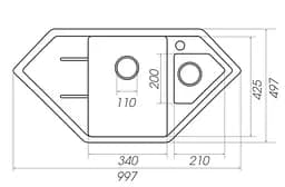 Кухонна мийка Platinum 9950 PANDORA (SP000025184) - мініатюра 5