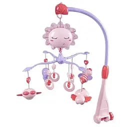 Карусель музыкальная 822-207-1, погремушки, мелодии, звуки природы, в коробке (6946616088411) Розовый