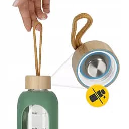 Пляшка для води 4FIZJO спортивна 1000 мл скляна Olive (P-5905973403900) - мініатюра 6