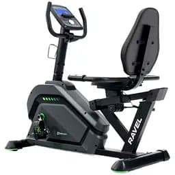 Горизонтальний велотренажер Hop-Sport HS-120L Ravel чорно-зелений + мат