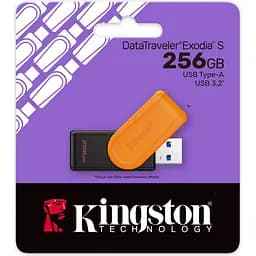 USB флеш-накопичувач Kingston DataTraveler Exodia S 256GB USB-A 3.2 Black/Orange (DTXS/256GB) [139609] - мініатюра 4