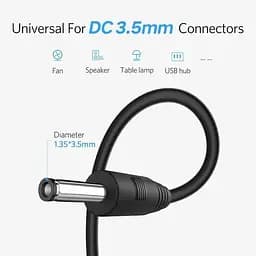 Кабель UGREEN US277 1м DC 3.5мм - USB для ламп, вентиляторів, USB хабів та ін. USB Type A на 3.5мм х 1.35мм - мініатюра 3
