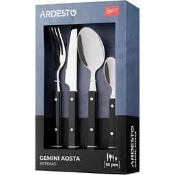 Набір столових приборів Ardesto Gemini Aosta чорний 16 шт. (AR1916AS) - мініатюра 6
