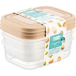 Контейнер для зберігання продуктів Freshlife прямокутний 3 шт. х 0.6 л (D - 492)