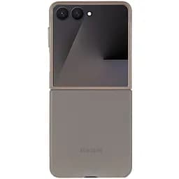 Шкіряний чохол Leather Case (AAA) для Samsung Galaxy Z Flip7 Light Gray - мініатюра 3