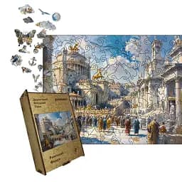 Деревянный пазл Римский Форум, А3, Деревянная коробка 200 элементов