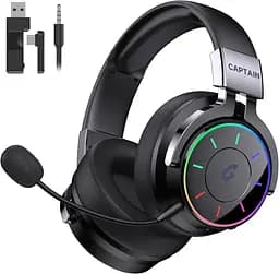 Бездротова ігрова гарнітура KAPEYDESI 2,4 ГГц для ПК/PS5/4/Mac/Switch — RGB Light, батарея 60H, об'ємний звук 7.1, ігрові