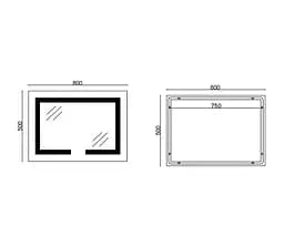 Дзеркало Mixxus HARD MR07-80x50 з LED Touch, Anti-fog, димером, регулюванням яскравості (MI6658) - мініатюра 10