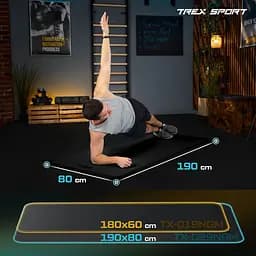Коврик для йоги Trex Sport TX-029NGM NBR 2см 190х80 чорний - мініатюра 2