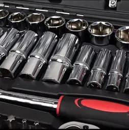 Універсальний автомобільний набір інструментів 216 предметів комплект ключів та головок у валізі для авто та дому - мініатюра 9