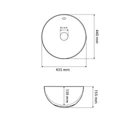 Умивальник VBI Brunico white накладний VBI-015200, Білий - мініатюра 2