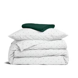 Дитяча постільна білизна в ліжечко MINI DOTS CS16, зелений (DropGreenWhite_GreenDark110х160_140)
