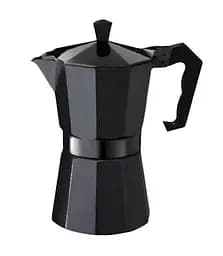 Гейзерная турка кофеварка для плиты из алюминия Domatec DT-2709 на 9 чашек кофейник гейзерного типа Черная