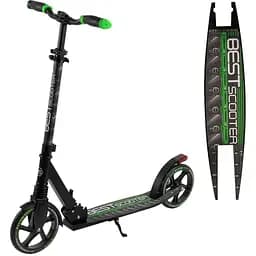 Самокат Best Scooter 80-98.5х57х14см Черно-зеленый 000255887