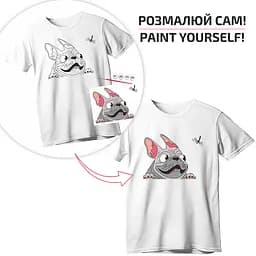 Футболка-розмальовка, Мопс , бавовна 100%, розмір S, ROSA Talent - мініатюра 2