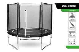 Батут Salta Combo Black, круглый, 366 см, черный (585A)