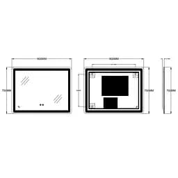 Дзеркало Zerix Mirra MR05-90x70-Reverse з LED Touch, Anti-fog, димером, регулятором яскравості ZX6059 - мініатюра 3
