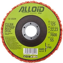 Круг зачисний Alloid Building Tools корал середньої жорсткості 125х22.2 мм (SD-125224)