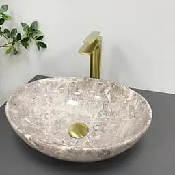 Умивальник VBI Parma grey stone glossy накладний VBI-011018, Сірий