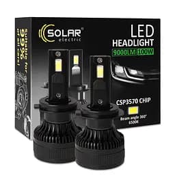 Автолампа Solar LED H7 12/24V 100W 9000Lm 6500K CSP3570 2шт(8607S2)
