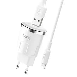 Мережевий зарядний пристрій 1USB Hoco C37A 2.4A White + USB Cable iPhone 8 - мініатюра 2