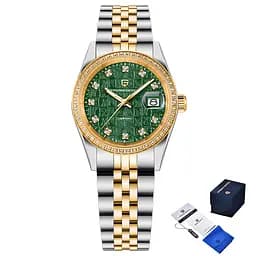 Наручний годинник жіночий PD-1794L Silver-Gold-Green Pagani Design acs0031224