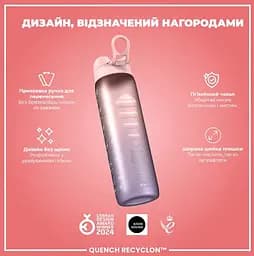 Пляшка для води ION8 1000 мл BPA Free Times To Drink (ЕКО пляшка) Periwinkle &amp;Rose (I8RF1000PPRMOT) - мініатюра 4