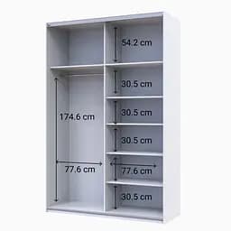 Шафа-купе Doros G-Caiser 2 ДСП/3 частини 160х60х240 см Білий (42002104) - мініатюра 2