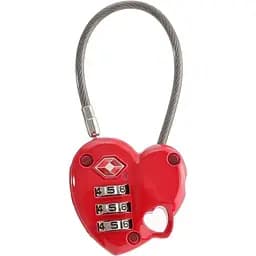 Брелок-замок Munkees 3606 TSA Combi Lock Heart Красный