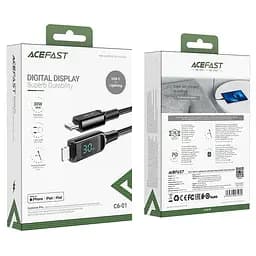 Кабель Acefast C6-01 Type-C to iP 3A 30W 1.2 м nylon zinc connectors чорний - мініатюра 2