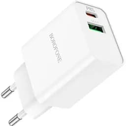 Блок живлення Адаптер мережевий Borofone Resource charger BA69A 2 виходи 20W білий