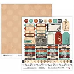 Бумага для скрапбукинга "Recipe book" 9 двухсторонняя 30.48х30.48см 200г/м² Rosa Talent