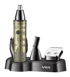 Тример чоловічий для бороди та вусів VGR V-621 (4 насадки)