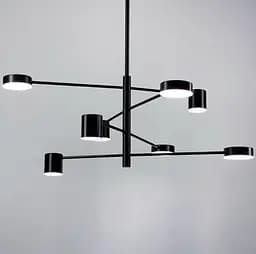 Сучасна чорна LED люстра FLEA з ріжками, що регулюються по осі Line.F DE 31/8 BK - мініатюра 7