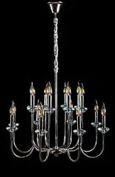 Велика двоярусна люстра зі свічками Splendid Ray L9048/8+8 (silver), хром, 16 ламп E14, діаметр 75 см - мініатюра 2