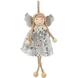 Прикраса-підвіска Chomik Фея блискітки срібляста 7.5х16 см (SUN0615)