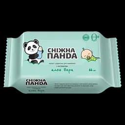 Вологі серветки Сніжна Панда Алое Вера для новонароджених 64 шт.