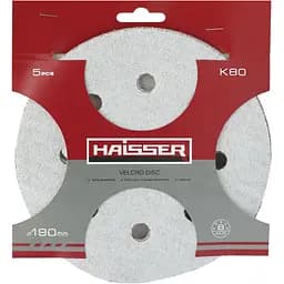 Круг шлифовальный самоклеящийся Haisser с отверстиями 190 мм, k 80, 5 шт. (119669)