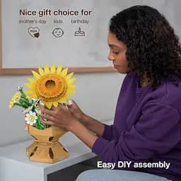 Тривимірна головоломка-конструктор Cubic Fun Flower Bouquet Sunflower Букет квітів Соняшник (W3303h) - мініатюра 4