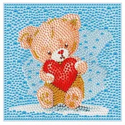 Алмазна мозаїка Ведмедик Тедді DM5003 з рамкою 15х15 см