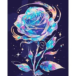 Картина за номерами Santi Блискуча троянда LED підсвітка 40 x 50 см  (956647)