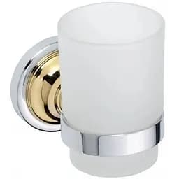 Склянка з тримачем Bemeta Retro золото/хром скло 144210018 білий