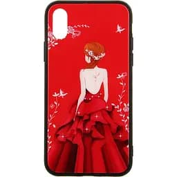 Чохол-накладка Toto Glass Fashionable Case Apple iPhone XS Red Dress Girl