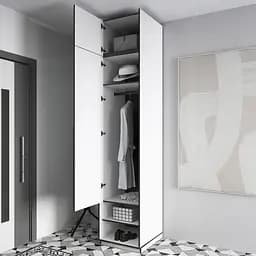 Шафа розпашна Moreli Ramo FR-0002 з полицями штангою та антресоллю 518х570х2500 мм Бетон Темний - мініатюра 2